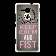 Coque Sony Xpéria SP Keep Calm and Fist Gris