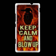 Coque Sony Xpéria SP Keep Calm and Grenade Feu