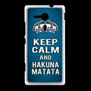 Coque Sony Xpéria SP Keep Calm and Hakuna Matata Bleu