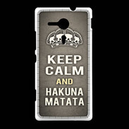 Coque Sony Xpéria SP Keep Calm and Hakuna Matata Gris