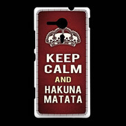 Coque Sony Xpéria SP Keep Calm and Hakuna Matata Rouge