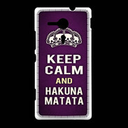 Coque Sony Xpéria SP Keep Calm and Hakuna Matata Violet