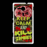 Coque Sony Xpéria SP Keep Calm and Kill Zombies camouflage