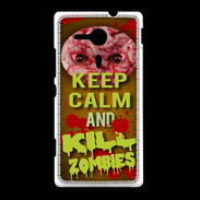 Coque Sony Xpéria SP Keep Calm and Kill Zombies Orange