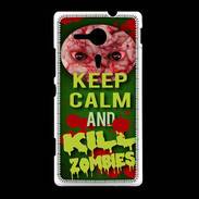 Coque Sony Xpéria SP Keep Calm and Kill Zombies Vert