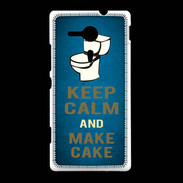 Coque Sony Xpéria SP Keep Calm and Make cake Bleu