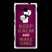 Coque Sony Xpéria SP Keep Calm and Make cake Rose