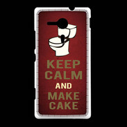 Coque Sony Xpéria SP Keep Calm and Make cake Rouge