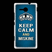 Coque Sony Xpéria SP Keep Calm and Miskine Bleu