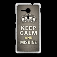 Coque Sony Xpéria SP Keep Calm and Miskine Gris