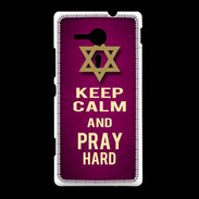Coque Sony Xpéria SP Keep Calm and Pray jewish Rose