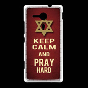 Coque Sony Xpéria SP Keep Calm and Pray jewish Rouge