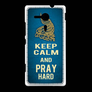 Coque Sony Xpéria SP Keep Calm and Pray Muslim Bleu