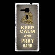 Coque Sony Xpéria SP Keep Calm and Pray Muslim Gris