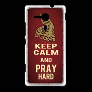 Coque Sony Xpéria SP Keep Calm and Pray Muslim Rouge