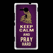 Coque Sony Xpéria SP Keep Calm and Pray Muslim Violet