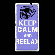 Coque Sony Xpéria SP Keep Calm and Be Reelax Bleu