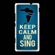 Coque Sony Xpéria SP Keep Calm and Sing Bleu