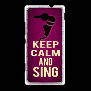 Coque Sony Xpéria SP Keep Calm and Sing Rose
