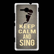 Coque Sony Xpéria SP Keep Calm and Sing Gris