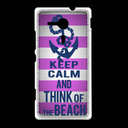 Coque Sony Xpéria SP Keep Calm and Think Beach Rose