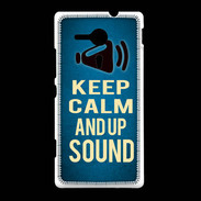 Coque Sony Xpéria SP Keep Calm and Up Sound Bleu