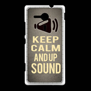 Coque Sony Xpéria SP Keep Calm and Up Sound Gris