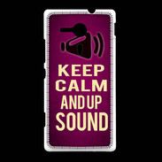 Coque Sony Xpéria SP Keep Calm and Up Sound Rose