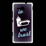 Coque Sony Xpéria SP In Junk We trust Bleu ZG