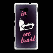 Coque Sony Xpéria SP In Junk We trust Rouge ZG