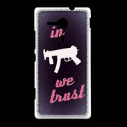 Coque Sony Xpéria SP In Uzi We trust Rouge ZG