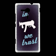 Coque Sony Xpéria SP In Uzi We trust Bleu ZG