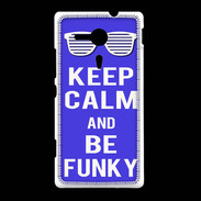 Coque Sony Xpéria SP Keep Calm Funky Bleu