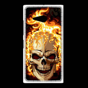 Coque Nokia Lumia 735 Tête de mort en flamme 5