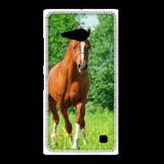 Coque Nokia Lumia 735 Cheval arabe robe marron et blanche