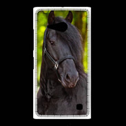 Coque Nokia Lumia 735 Portrait de cheval noir 10