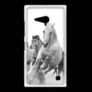 Coque Nokia Lumia 735 Chevaux en noir et blanc