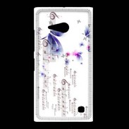 Coque Nokia Lumia 735 Papillons et notes de musique