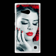 Coque Nokia Lumia 735 Vernis rouge et roses esthétisme