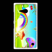 Coque Nokia Lumia 735 Cartoon nature et arc en ciel