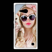 Coque Nokia Lumia 735 Femme glamour avec chihuahua