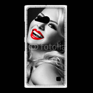Coque Nokia Lumia 735 Rouge à lèvres Fashion en noir et blanc