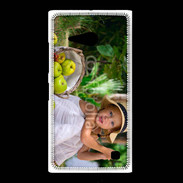 Coque Nokia Lumia 735 Petite fille avec panier de pommes