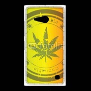Coque Nokia Lumia 735 Marijuana stamp on rastafarian background