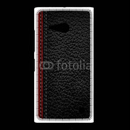 Coque Nokia Lumia 735 Effet cuir noir et rouge