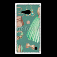Coque Nokia Lumia 735 Fond fashion vert et marron 2