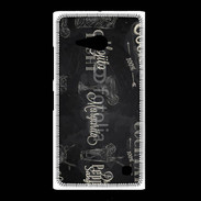 Coque Nokia Lumia 735 Menu de cocktail en noir et blanc