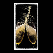 Coque Nokia Lumia 735 Coupes de champagne sur fond noir