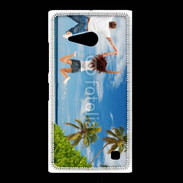 Coque Nokia Lumia 735 Couple sautant devant la mer