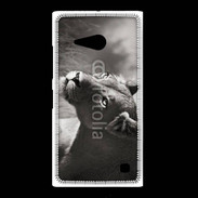 Coque Nokia Lumia 735 Lionne en noir et blanc